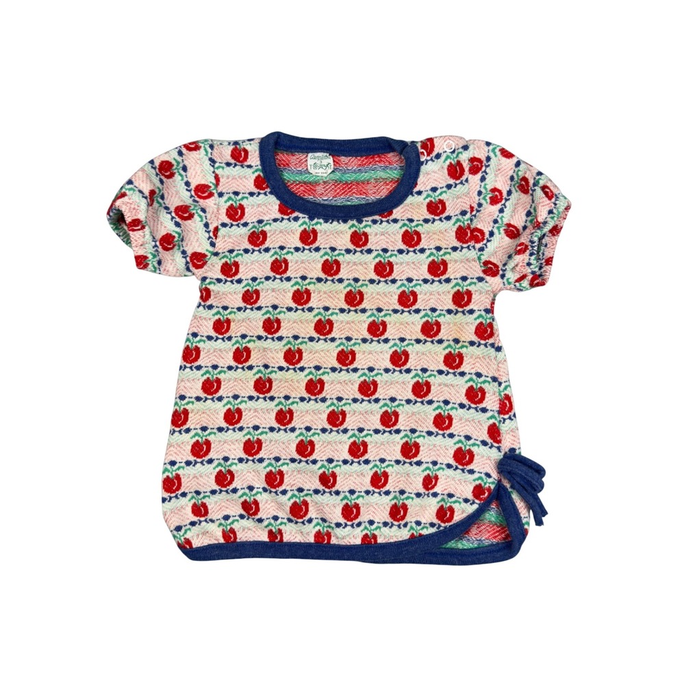 Vintage‎ Camptown Girls 2T Cherry Jacquard Knit Shirt Red White USA Made